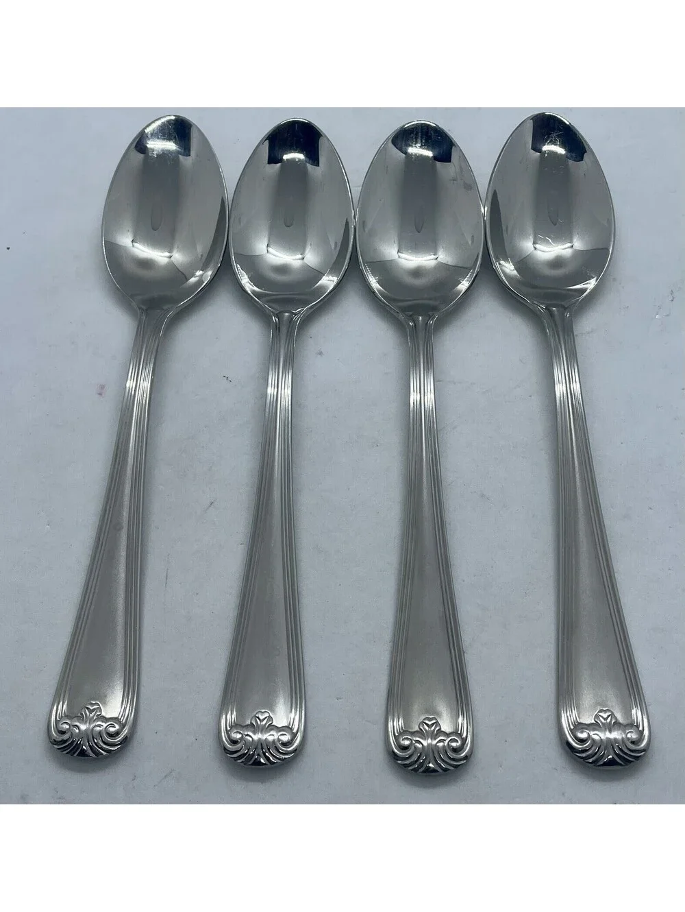 (4) Gorham WINFIELD FROSTED 18/8 Stainless Place Oval Soup Spoon Lot ~ 6 7/8”